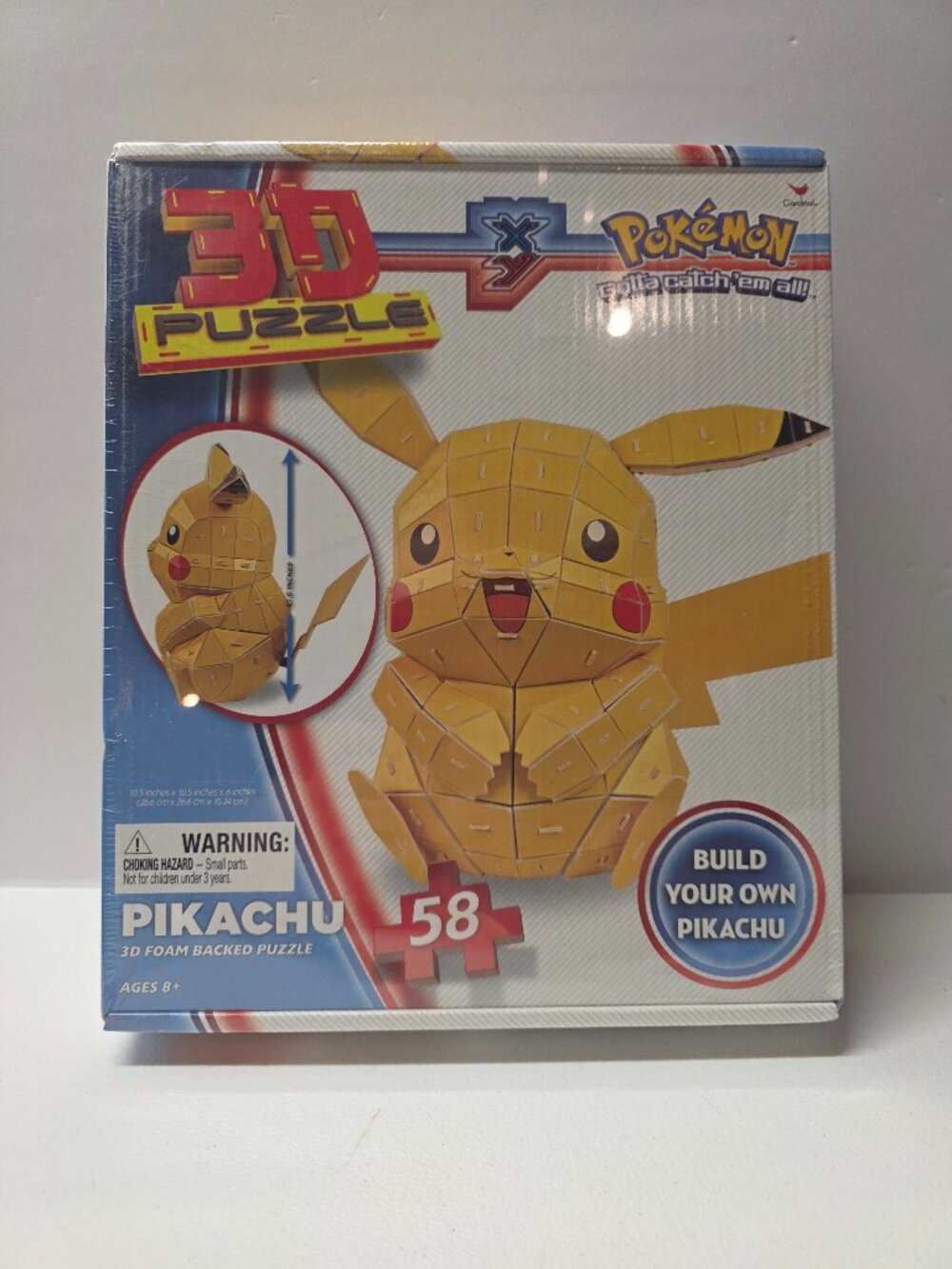 Pokemon 3D Puzzle 58 Piece Pikachu 3D Foam Backed Puzzle XY Complete, NIB